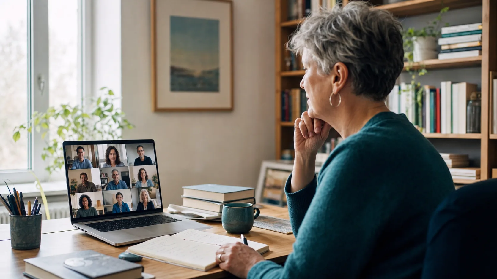 Experienced therapist participating in advanced online postgraduate learning